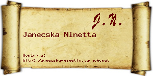 Janecska Ninetta névjegykártya
